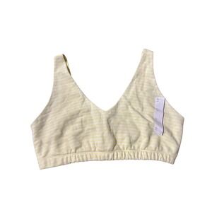 Wild Fable Yellow White Stripe V Neck Pullover Crop Tank Top Bra XL